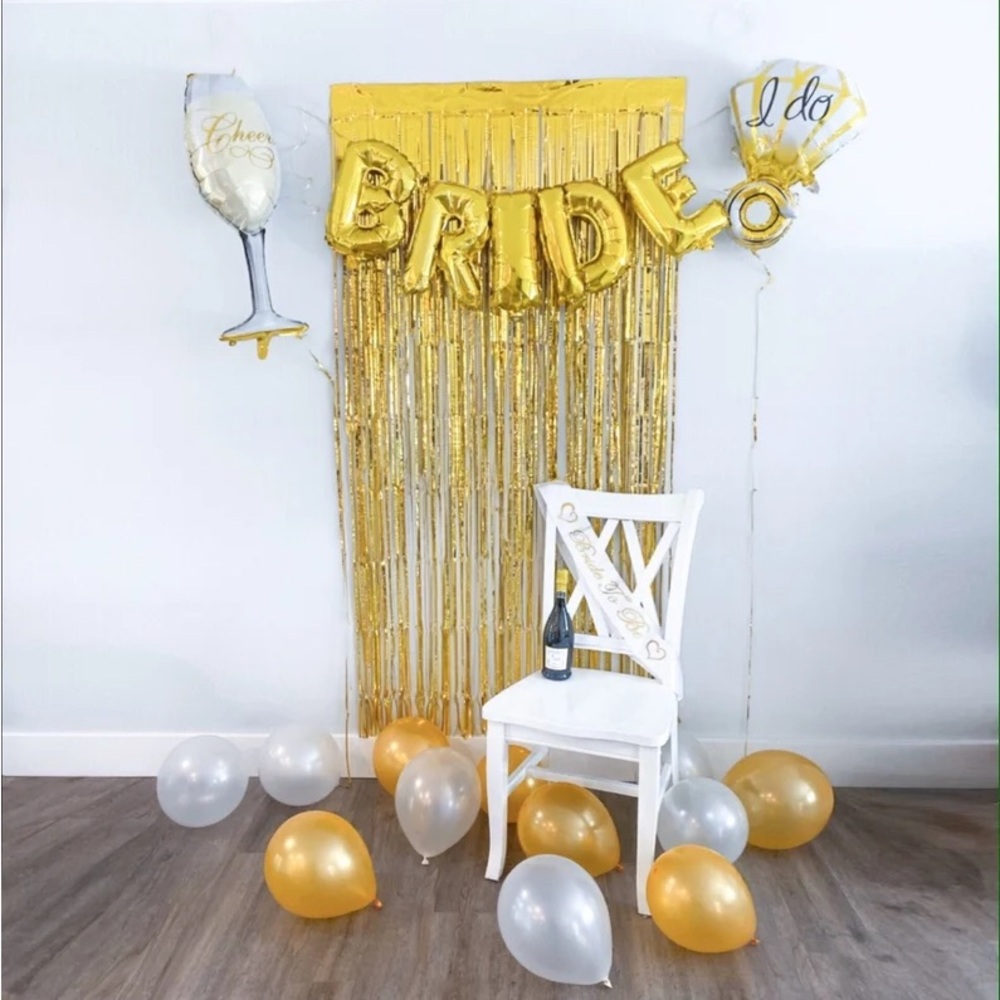 Gold Bride Bachelorette Party Balloon Decoration Set